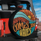 Happiness Comes in Waves Spare Tire Cover