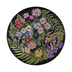 Faux embroidery wildflowers spare tire cover side view on Bronco with desert backdrop