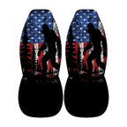 American flag Bigfoot patriotic Sasquatch front car seat covers on universal bucket seats