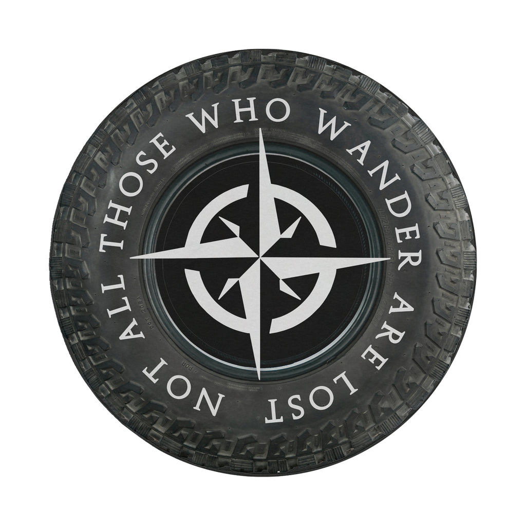 All-Terrain Wanderer spare tire cover lifestyle shot on SUV outdoors