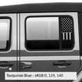 American Flag Vertical Side Window Vinyl Decal Set - Fits 2018-Current Jeep Wrangler JLU/JT Models