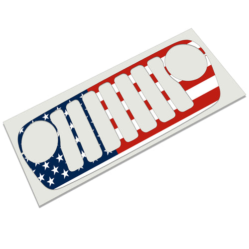American Flag Grille Skin Vinyl Overlay - Fits Jeep Wrangler JL/Jeep Gladiator JT 2018 - 2023