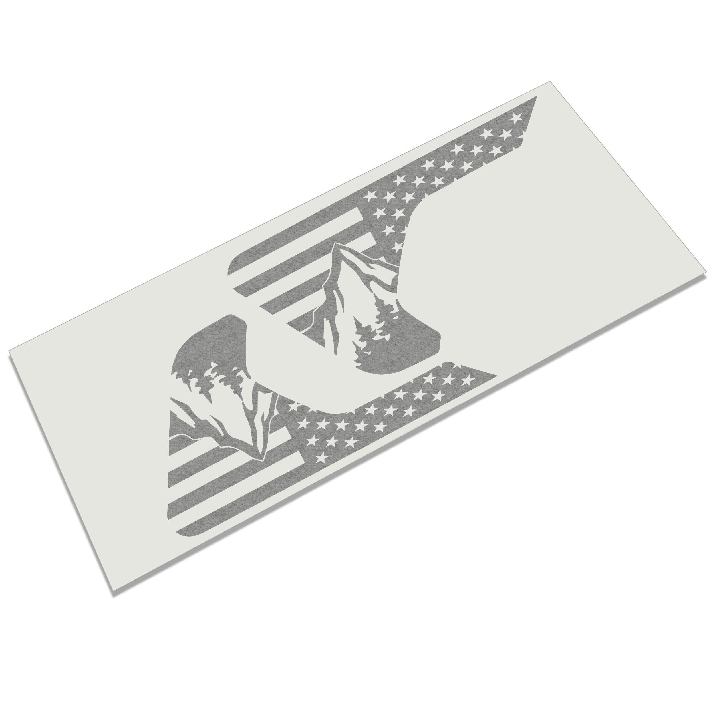 American flag mountains fender vent decal with stars stripes on Jeep Wrangler JL Gladiator JT