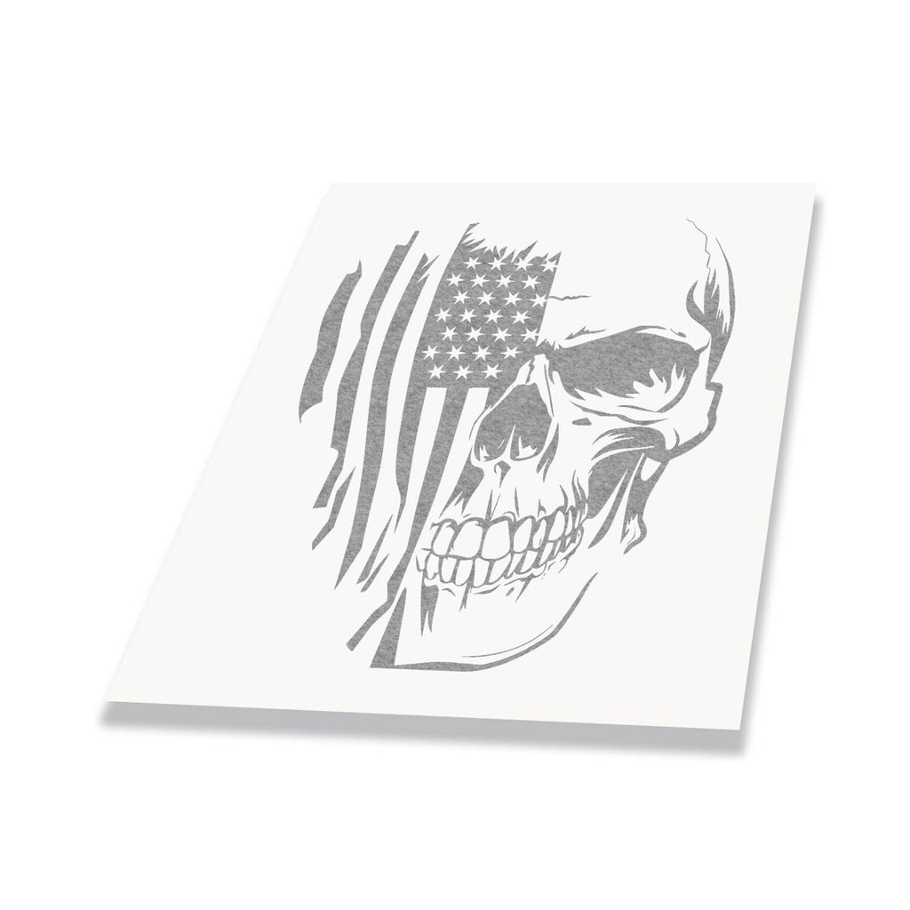 American Flag Skull Head Vinyl Transfer Decal