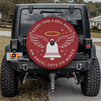 Angel Gets Its Wings Christmas spare tire cover mounted on a Jeep Wrangler