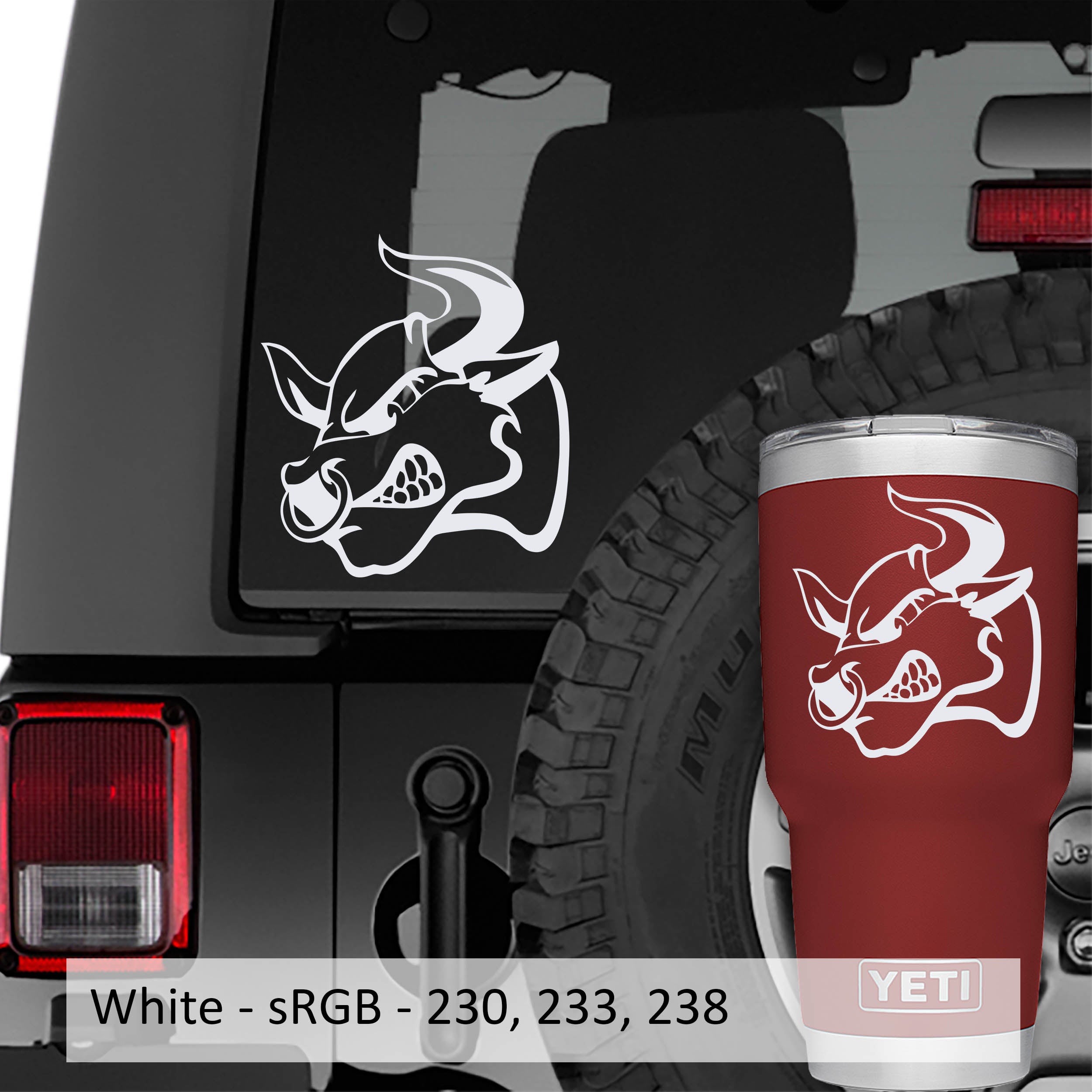 Collectible Decals Angry Toro Bull Head Vinyl Decal Sticker