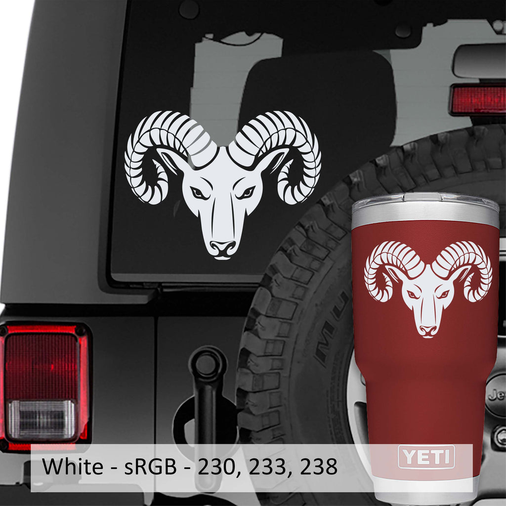 Zodiac Aries The Ram Head Vinyl Decal