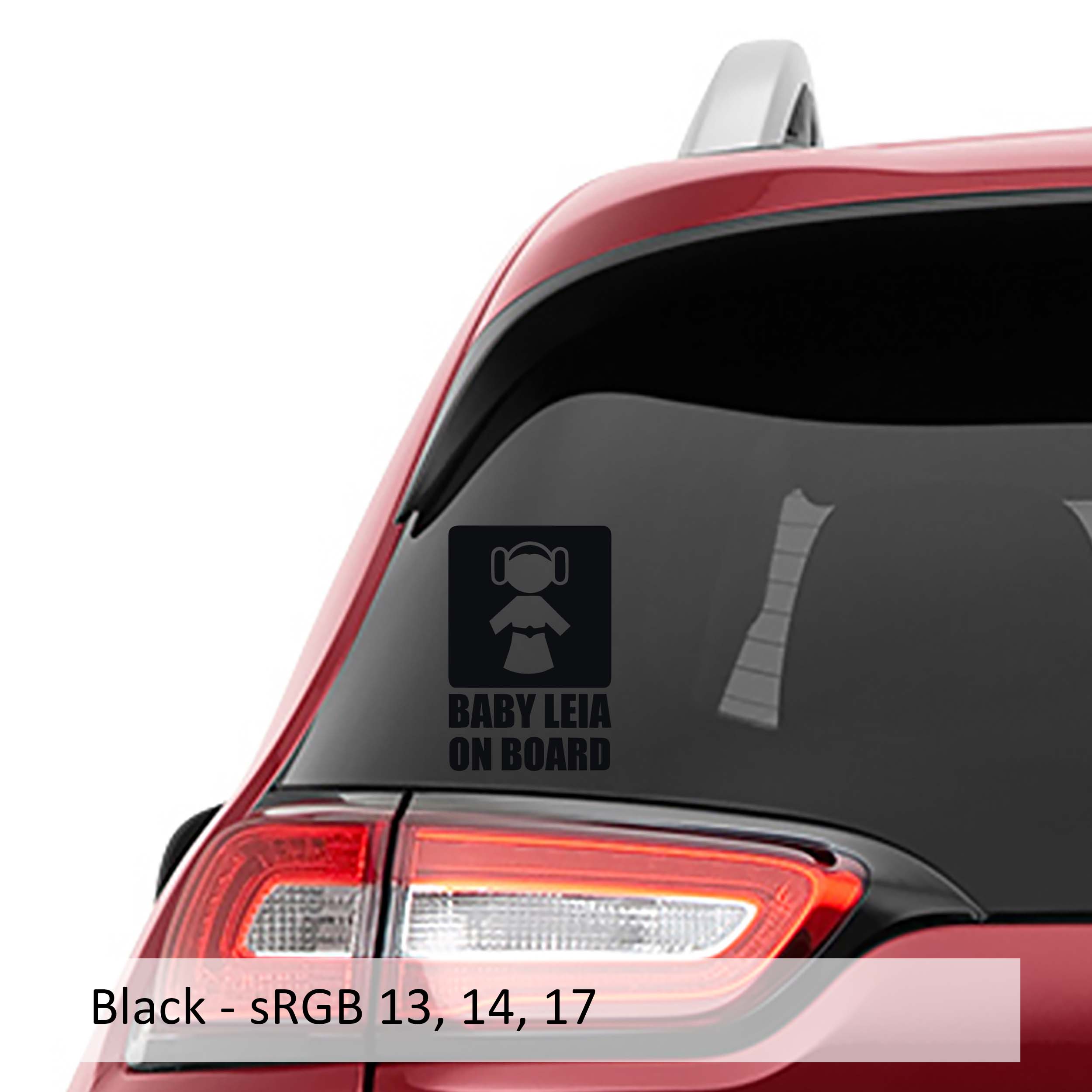 Baby Princess Leia On Board Decal