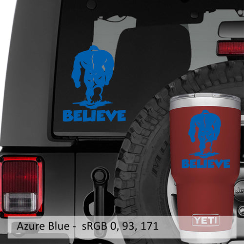 Bigfoot Sasquatch Believe Vinyl Decal