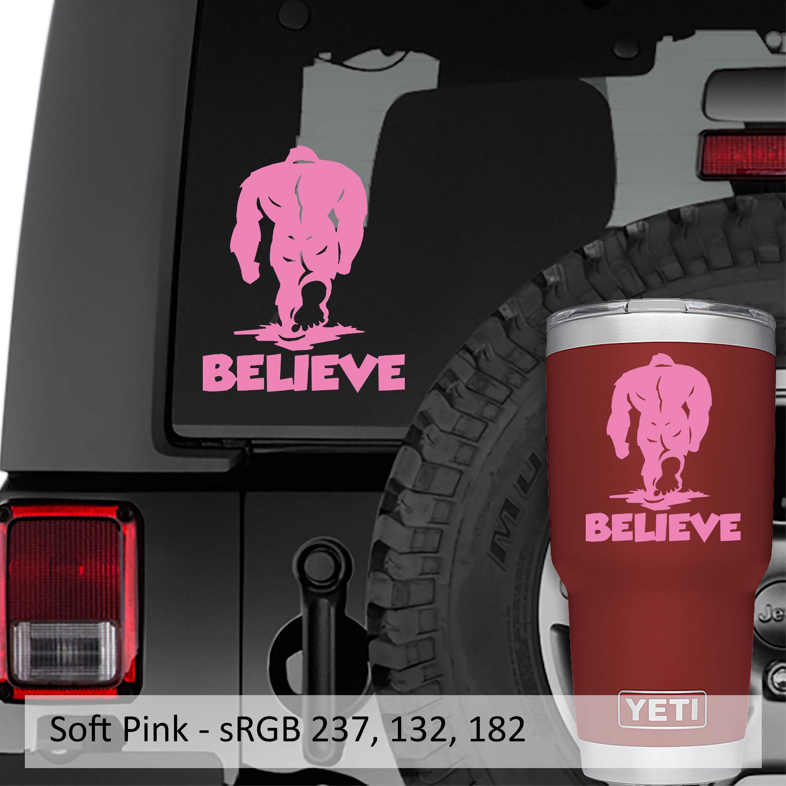 Bigfoot Sasquatch Believe Vinyl Decal