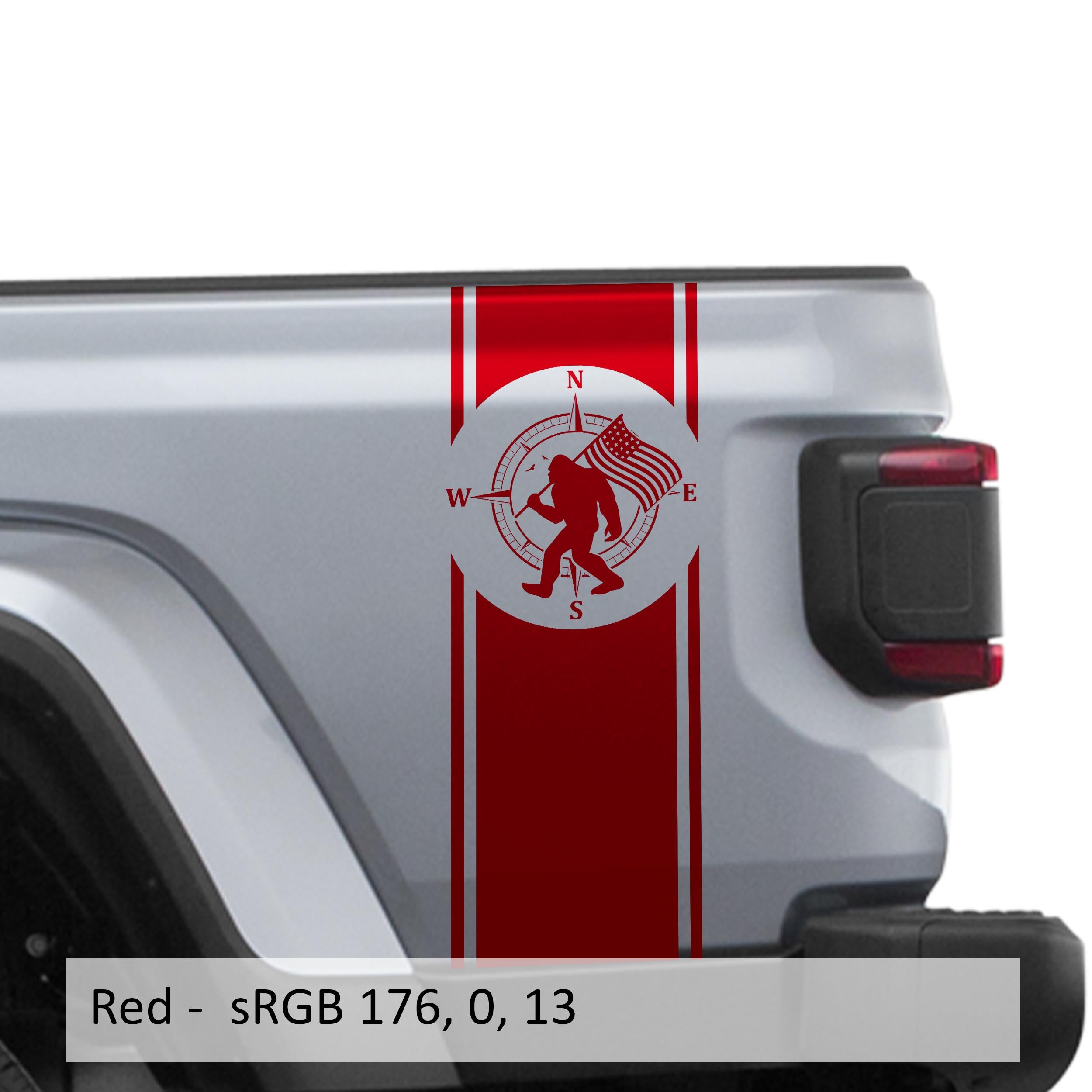 Bigfoot Compass Bedside Stripe Graphic Decal Set - Fits Jeep Wrangler JL/Jeep Gladiator JT 2018+