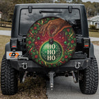 Bigfoot ornament heist Christmas spare tire cover mounted on a Jeep Wrangler