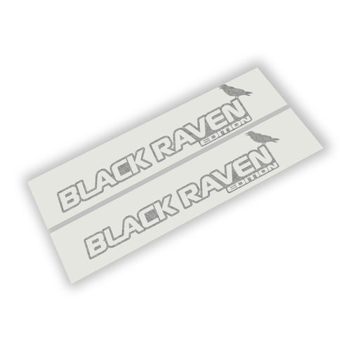 Black Raven Edition fender decal pair shown on Jeep Wrangler JK JL Gladiator JT side hood panel