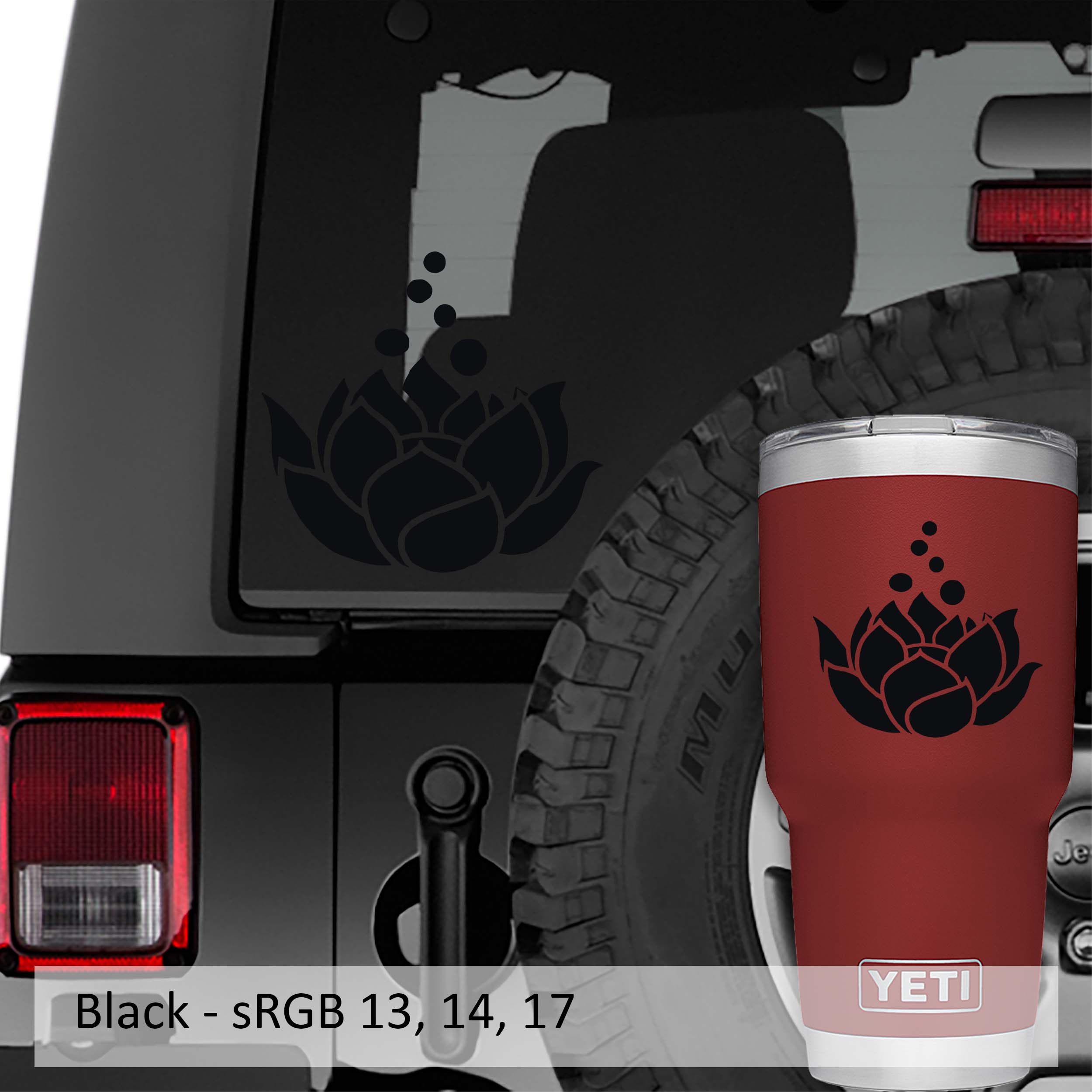 Blooming Lotus Flower Vinyl Decal