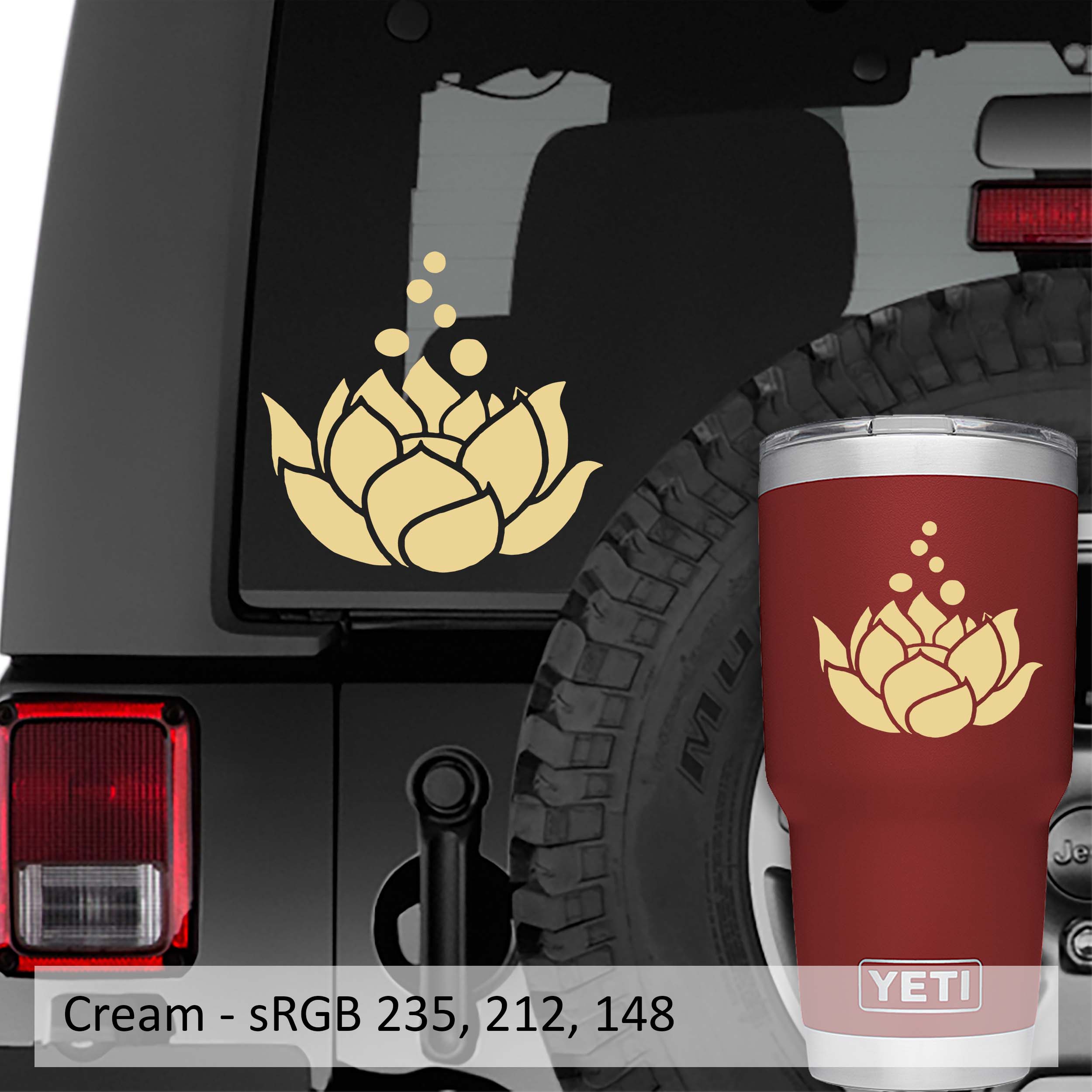 Blooming Lotus Flower Vinyl Decal