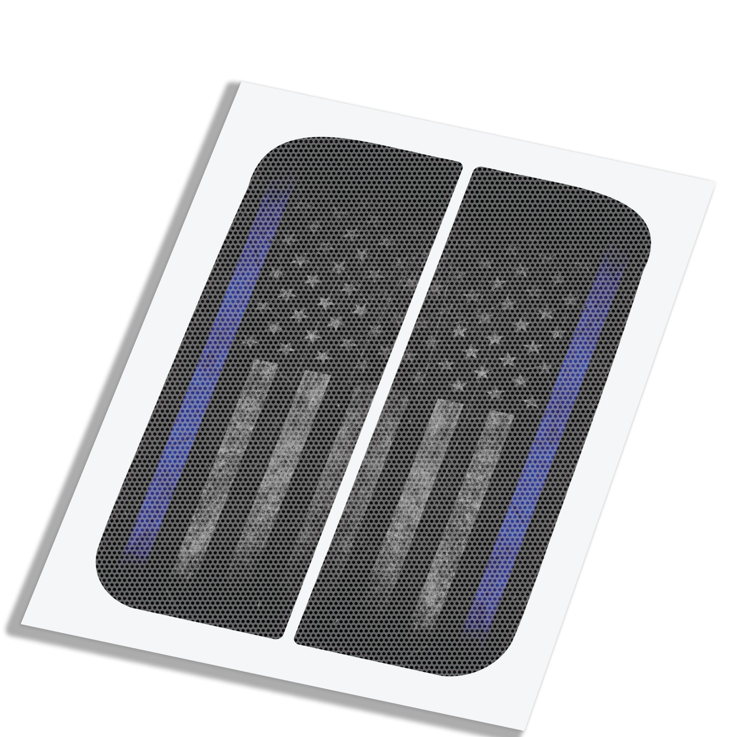 American Flag Perforated Rear Door Side Window Accent Decal Kit For Jeep Wrangler / Gladiator 4 door (2018-2026)