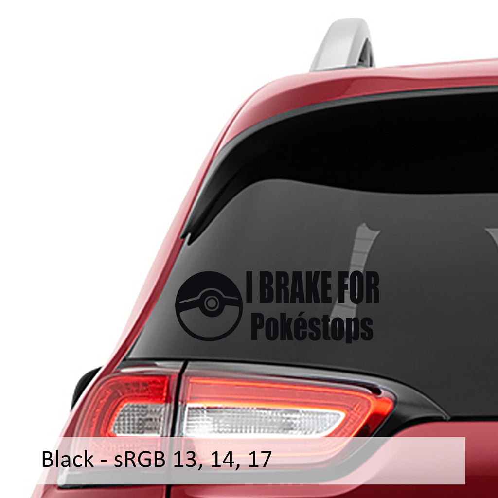 I Brake for Pokemon Stops Vinyl Decal Sticker