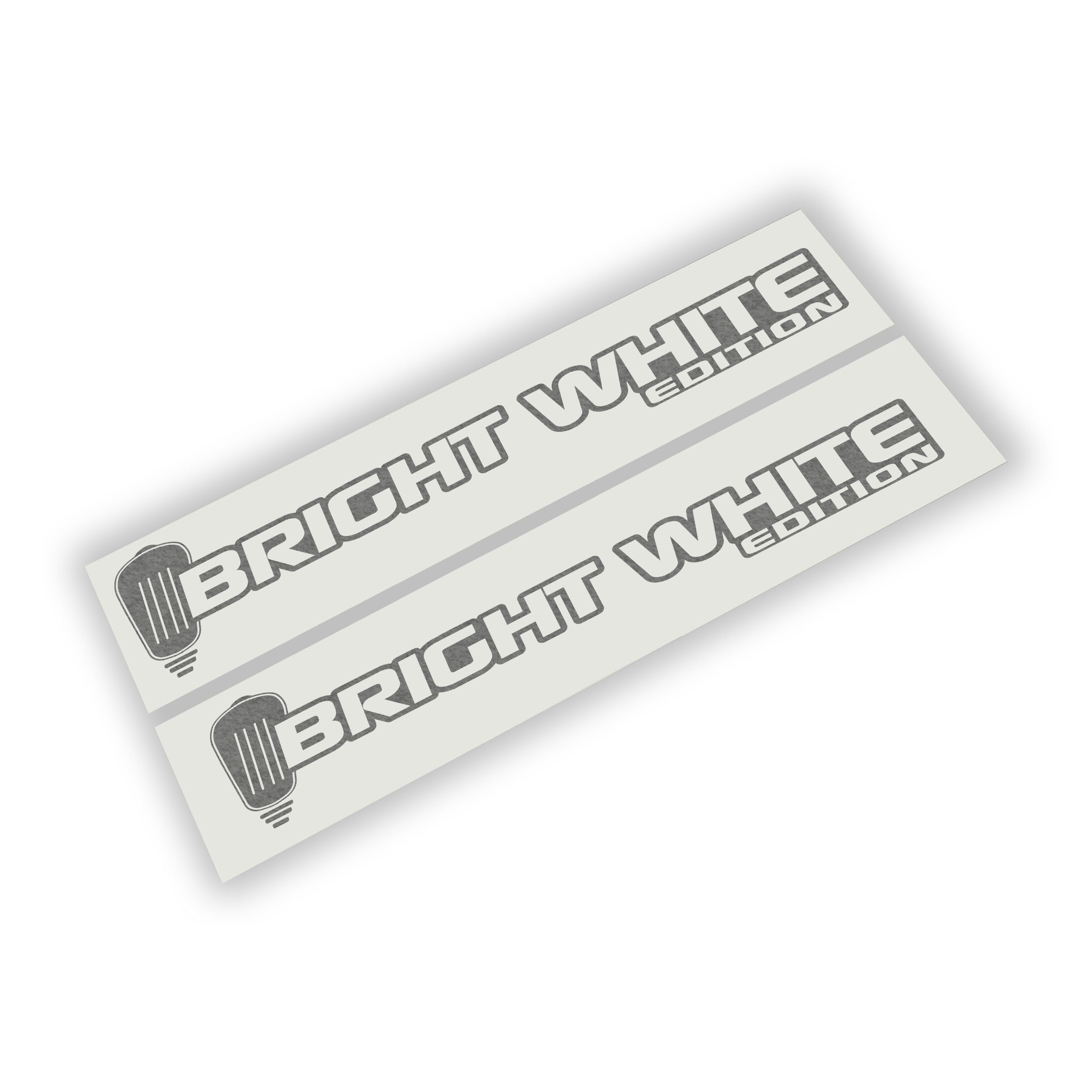 Bright White Edition bulb icon paired fender decal set for Jeep Wrangler JL and Gladiator JT hood