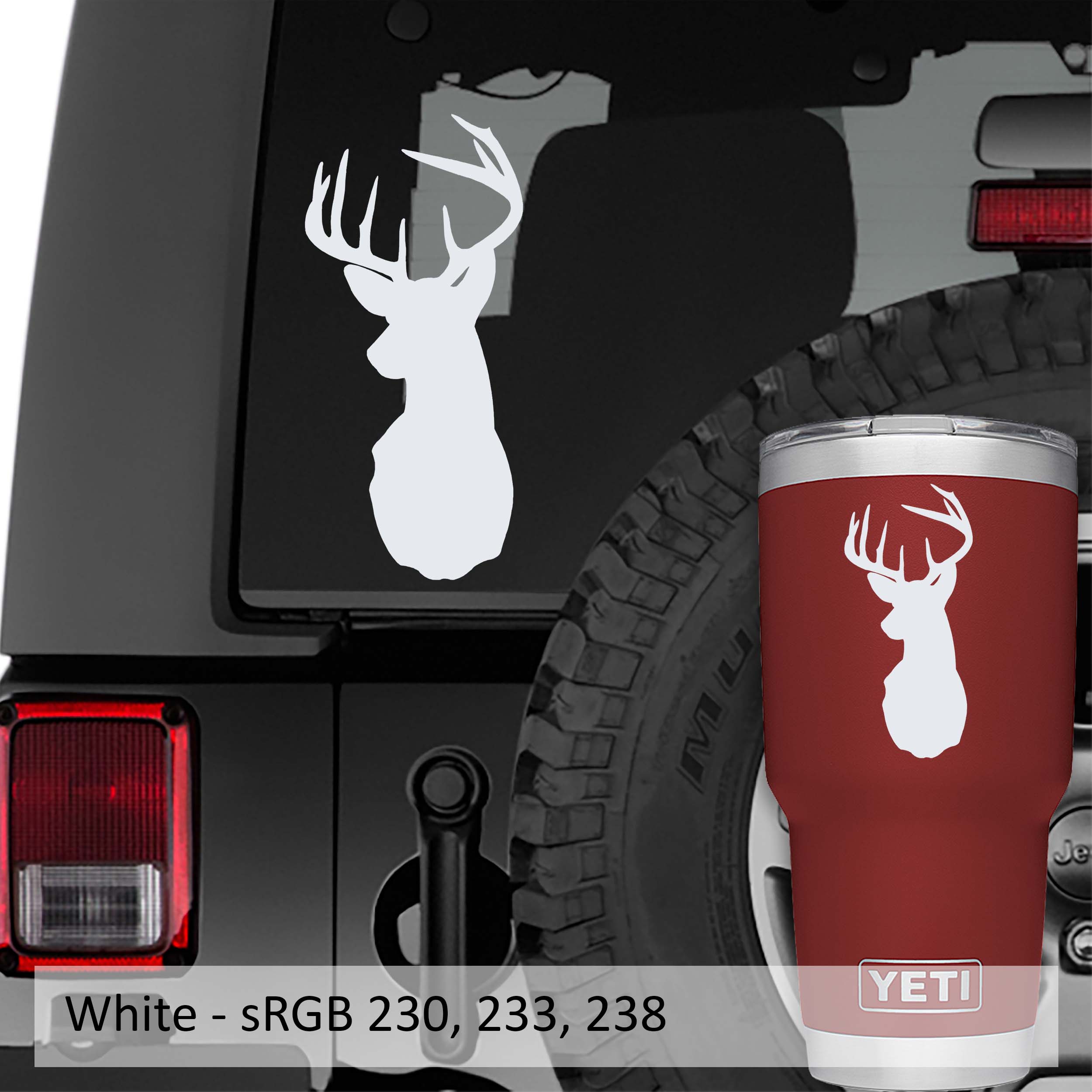 Deer Buck Head Vinyl Decal