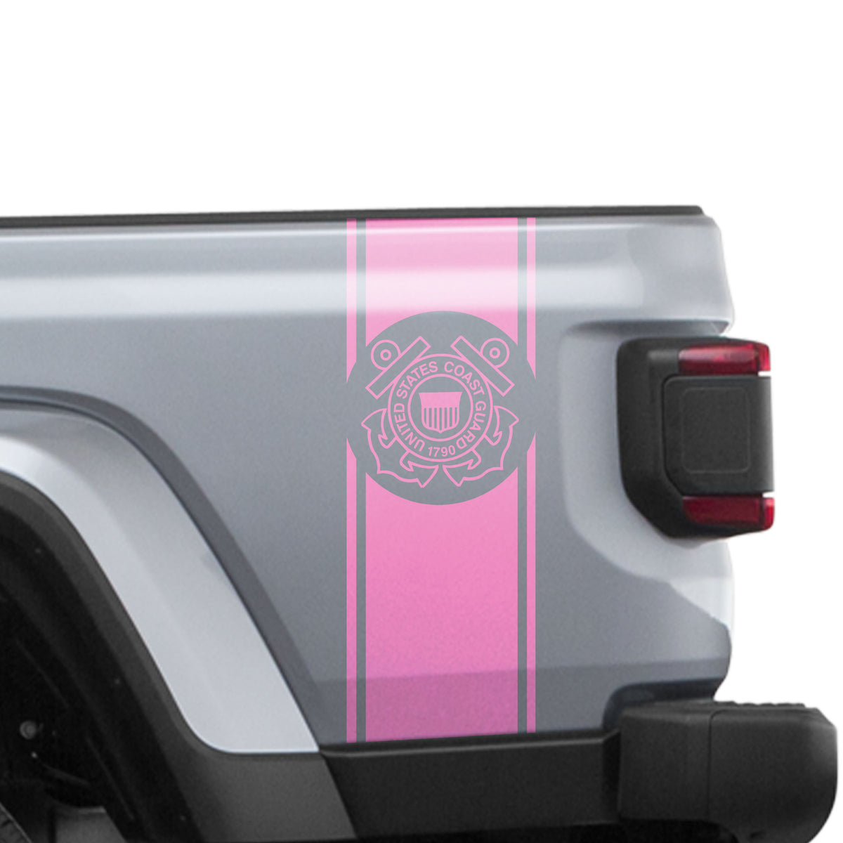 US Coast Guard Anchors Bedside Stripe Graphic Decal Set - Fits Jeep Gladiator JT 2018+
