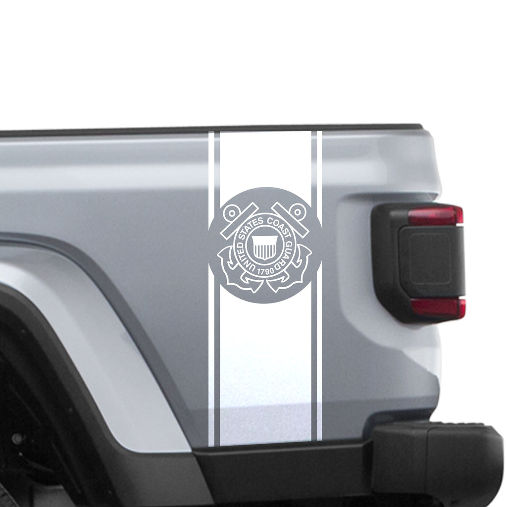 US Coast Guard Anchors Bedside Stripe Graphic Decal Set - Fits Jeep Gladiator JT 2018+