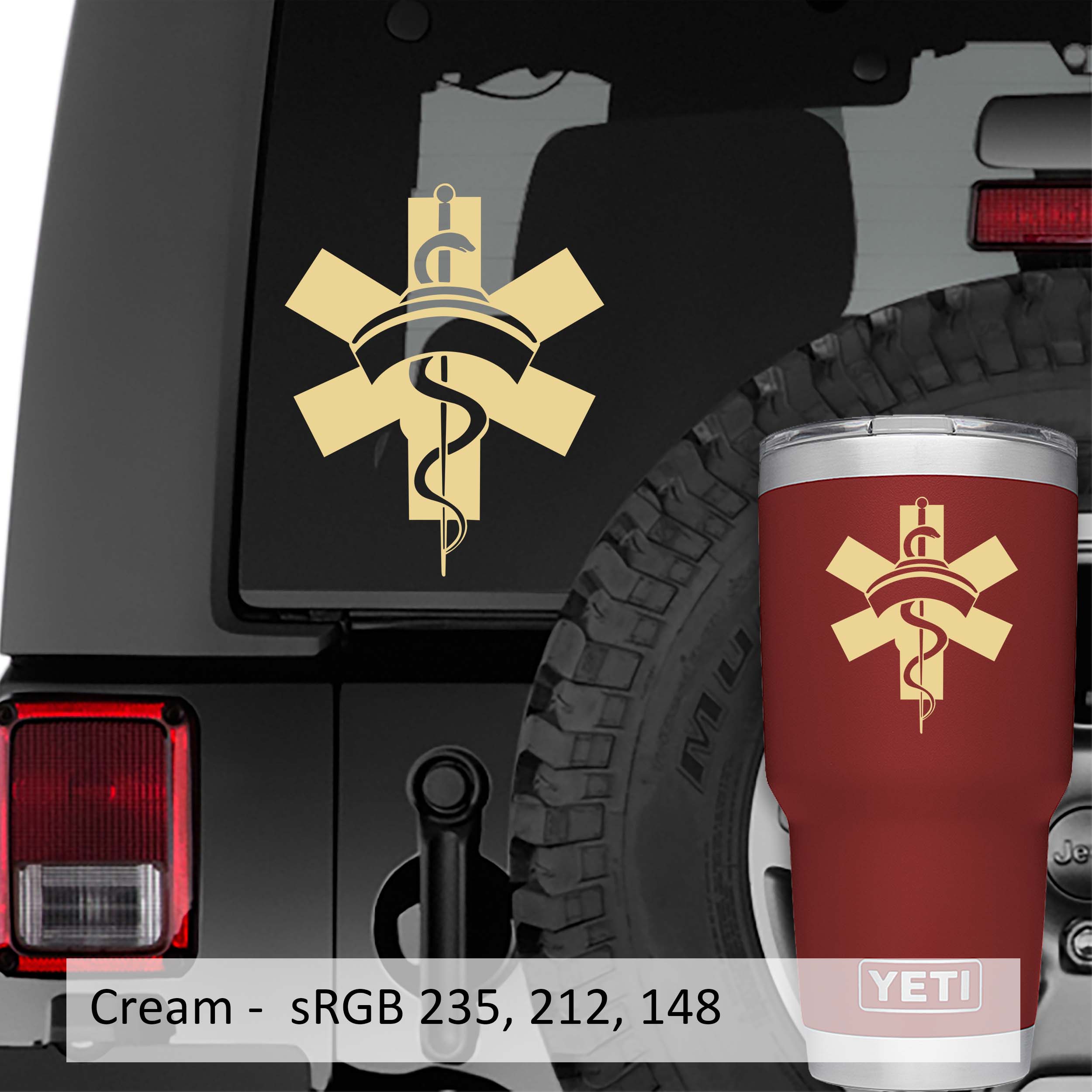 Nurse Caduceus Medical Symbol Vinyl Decal