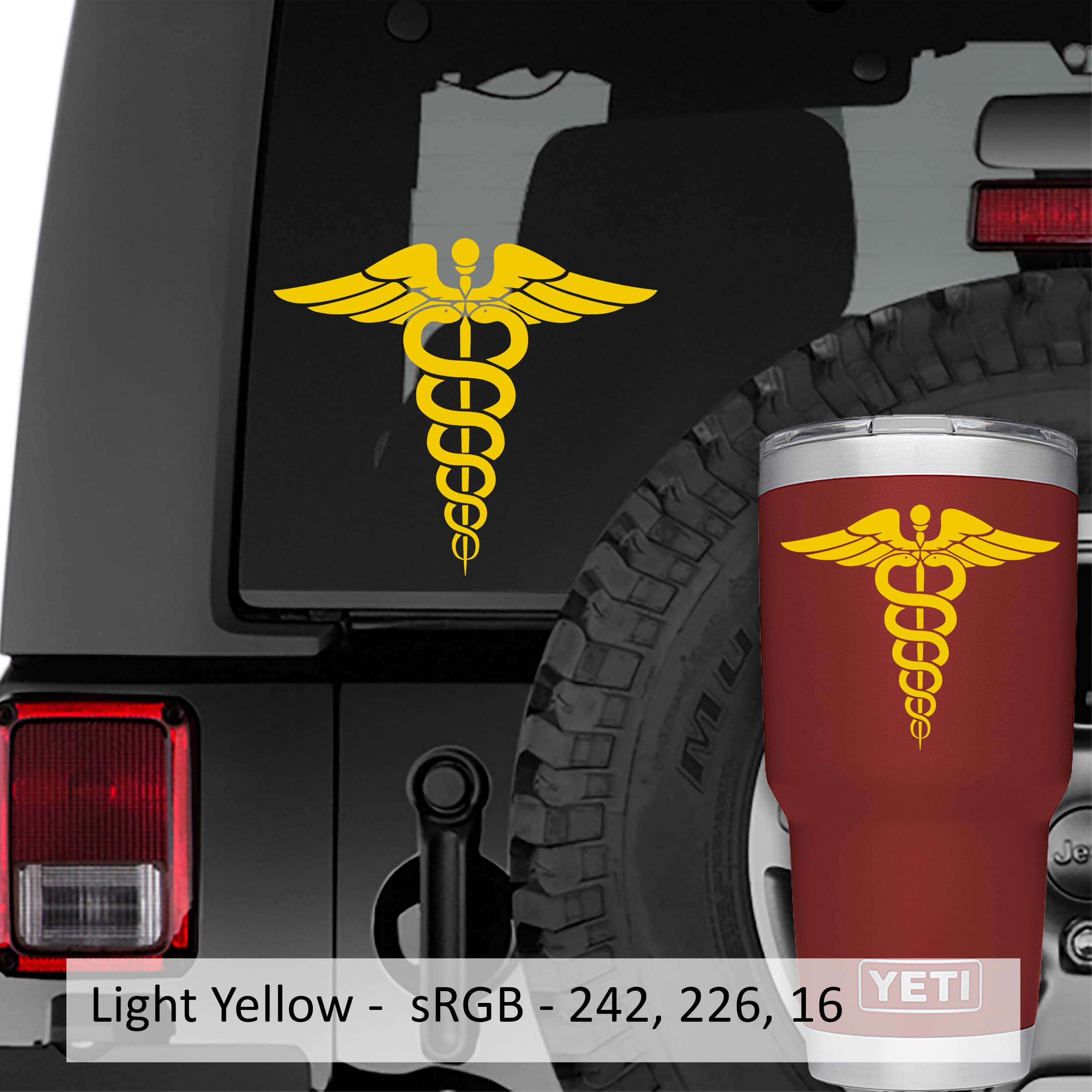 Caduceus Medical Symbol Vinyl Decal