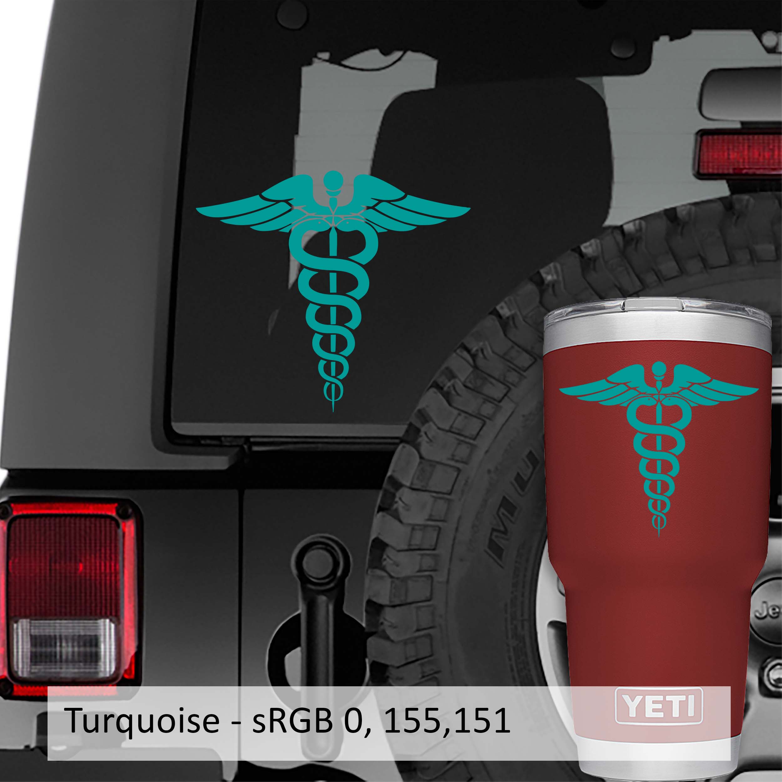 Caduceus Medical Symbol Vinyl Decal