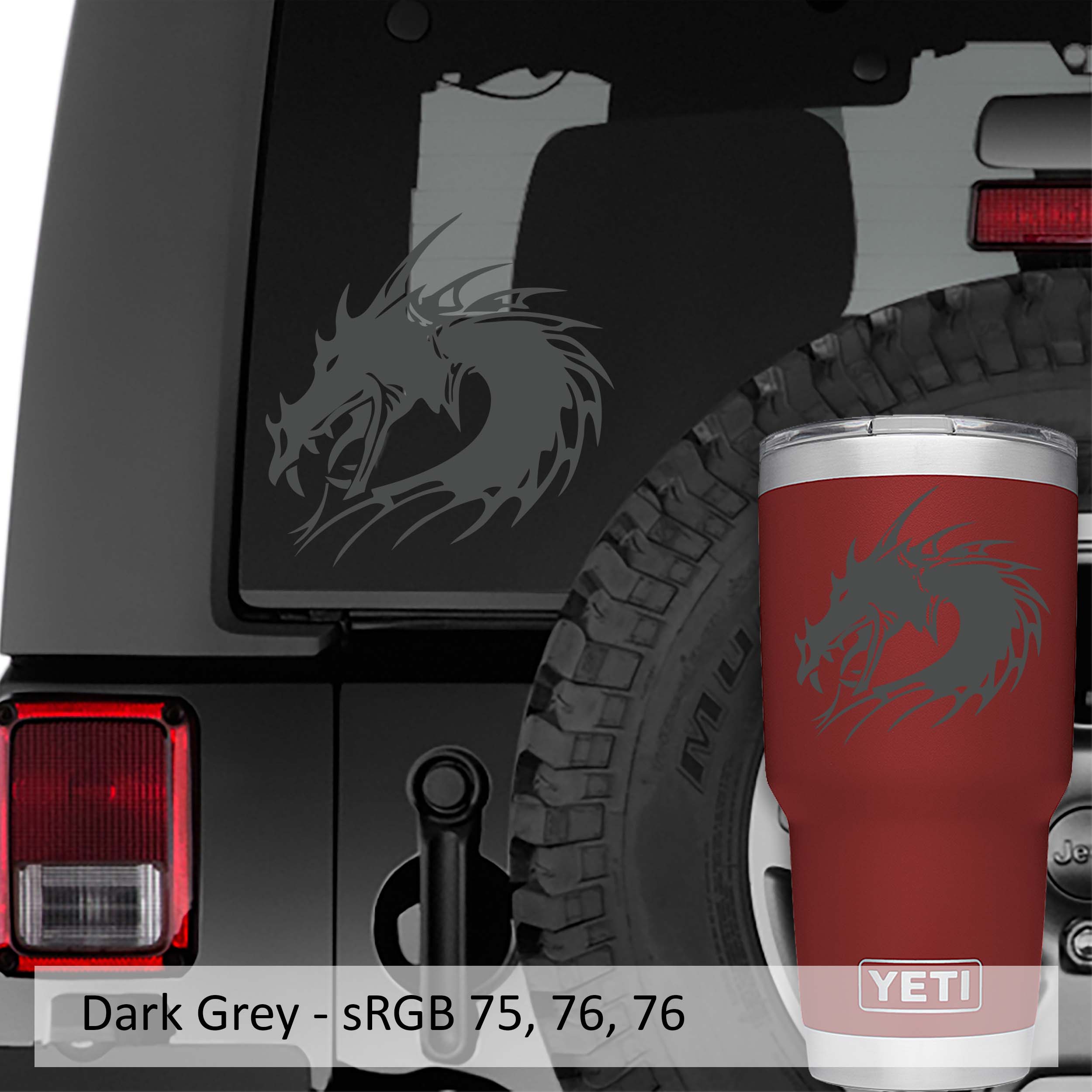 Celtic Dragon Head Vinyl Decal