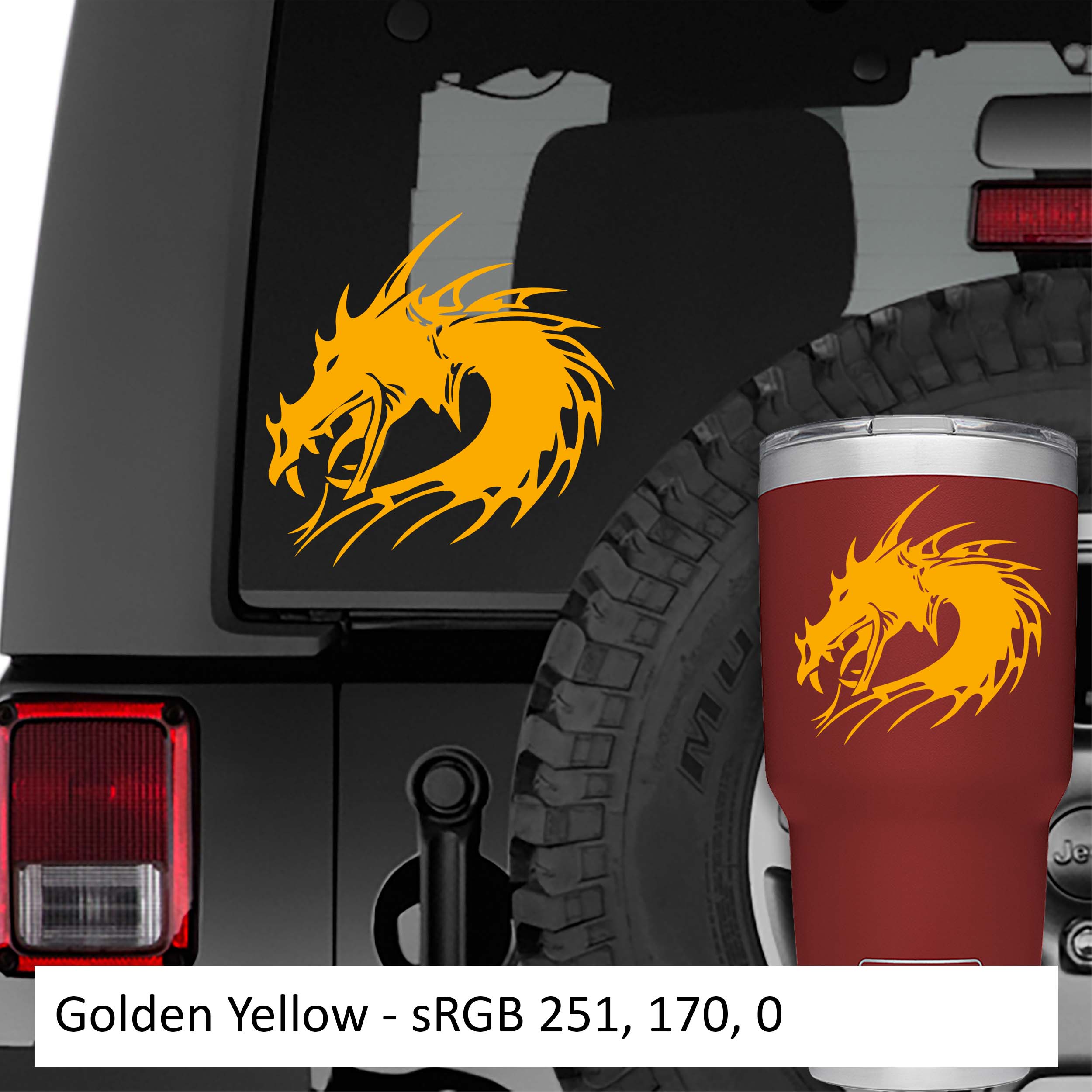 Celtic Dragon Head Vinyl Decal