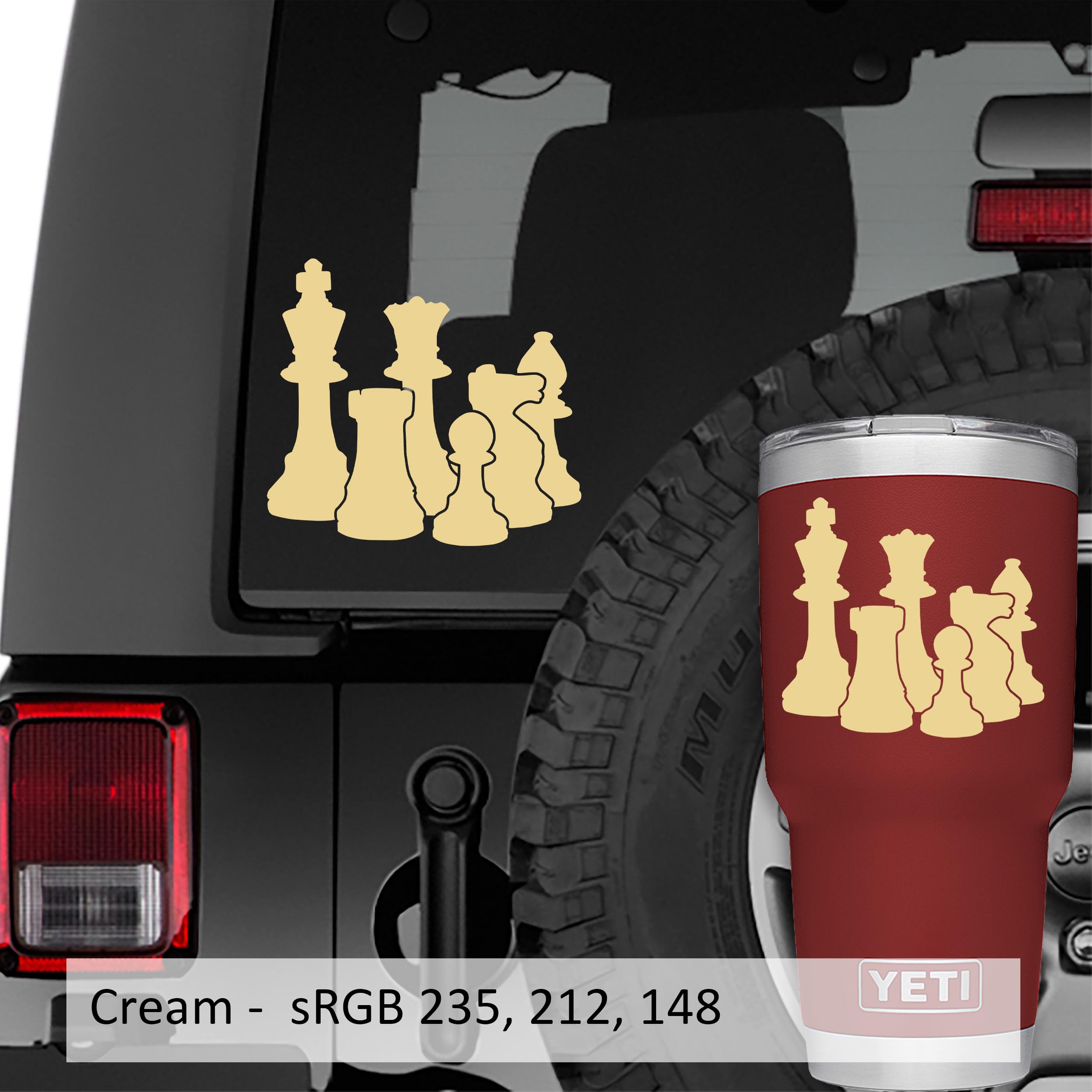 Chess Pieces Vinyl Decal Sticker | Jeep Decal Store