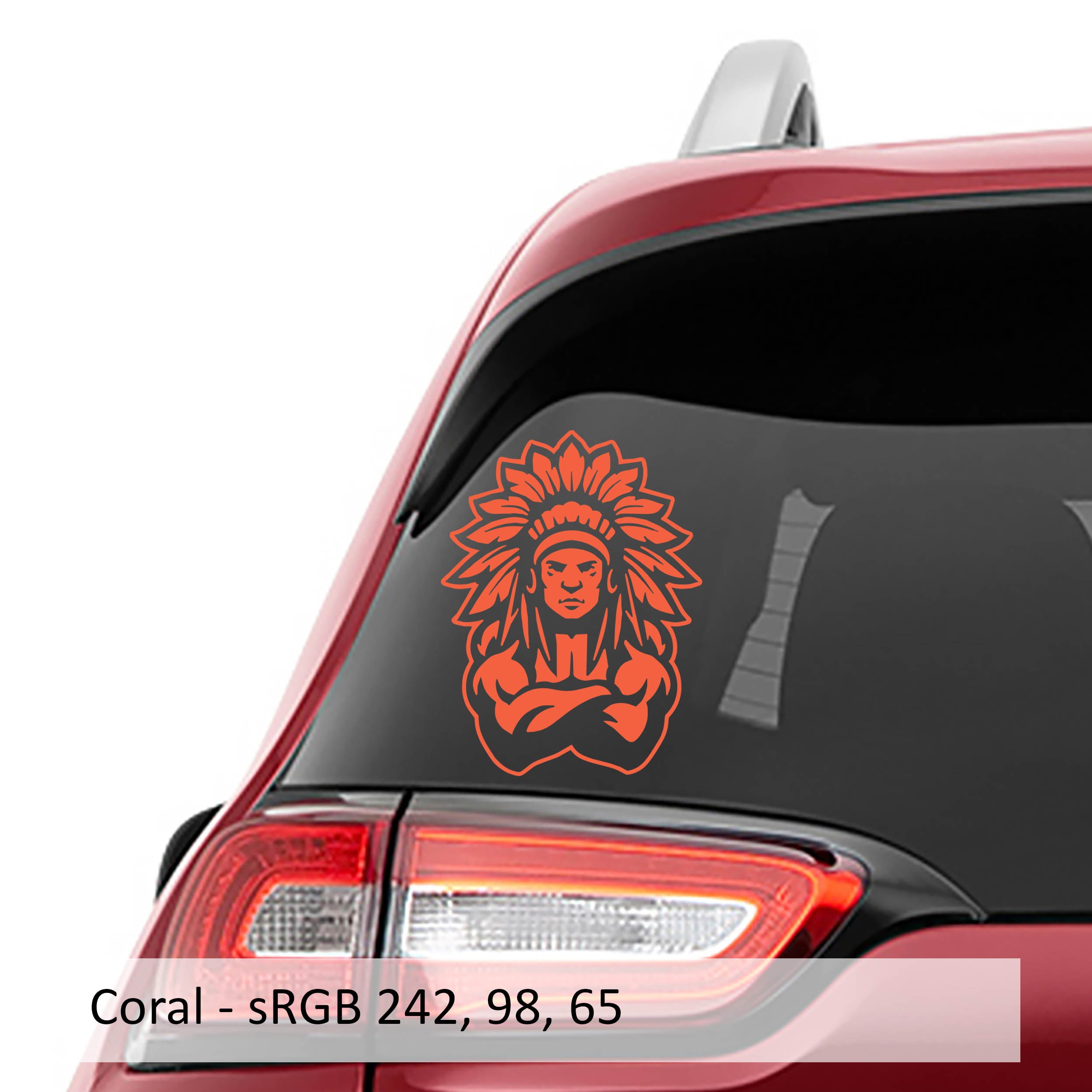 Native American Indian Chieftain Feather Head Dress Vinyl Decal Sticker