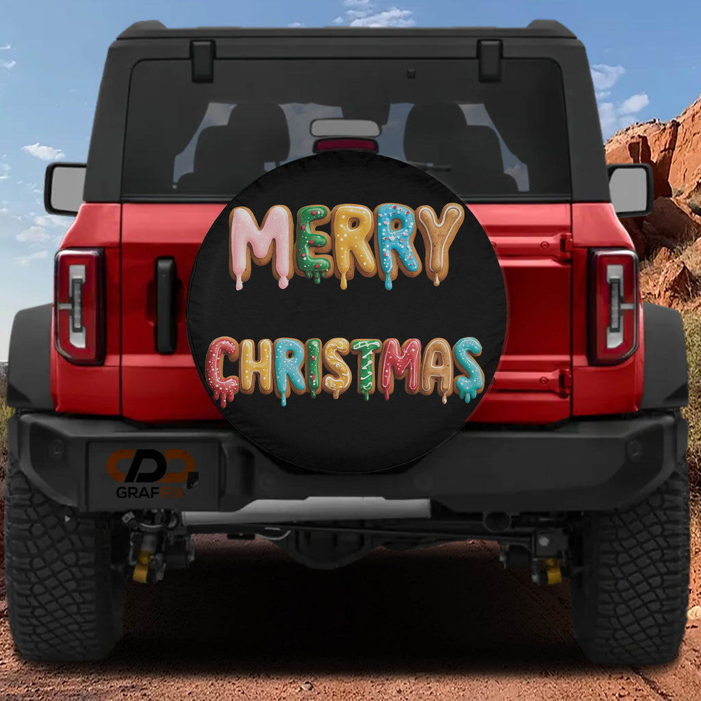 Merry Christmas Gingerbread Tire cover