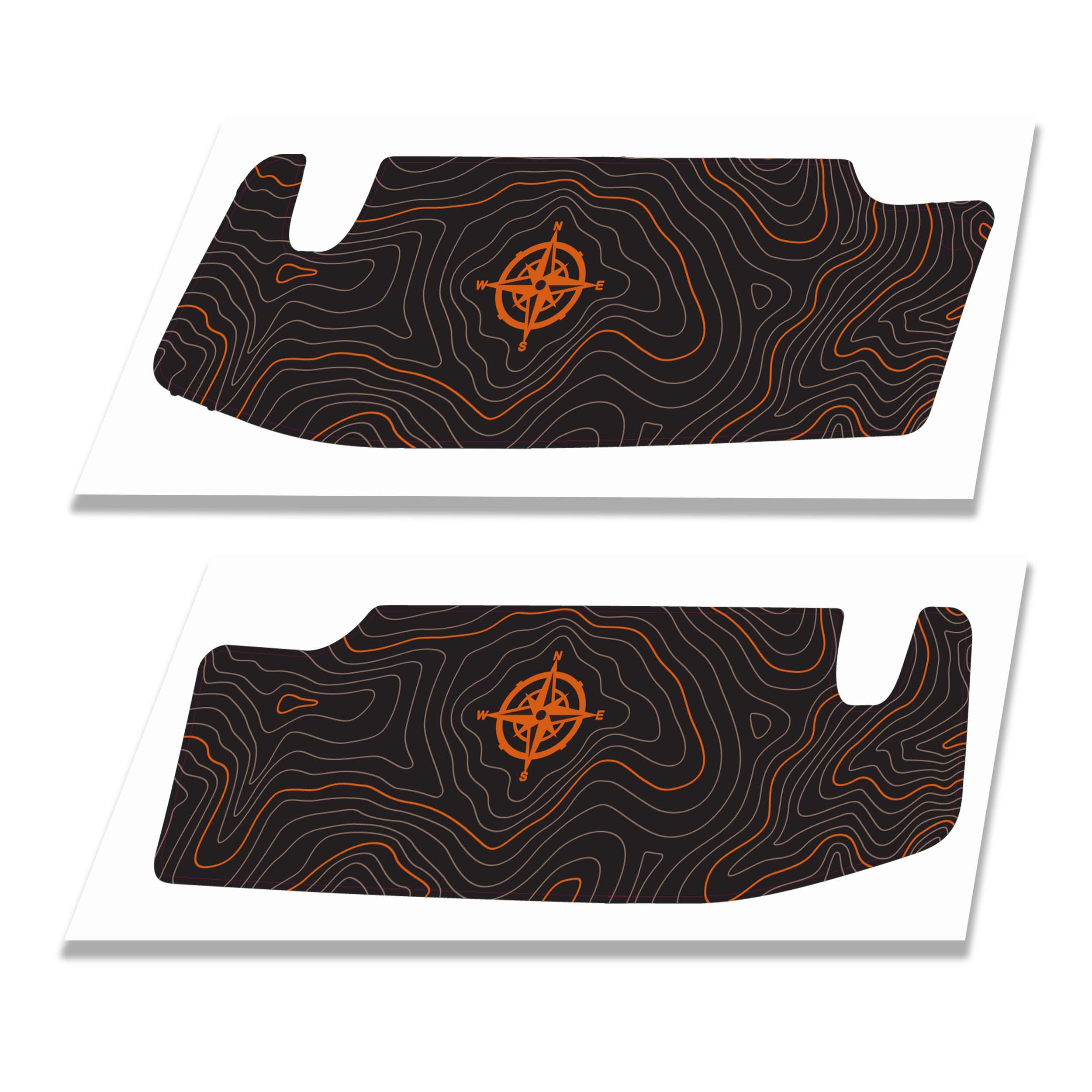 Topographic Map Compass Sun Visor Overlay for Jeep JT Gladiator and Jeep Wrangler JL/JLU 2018+