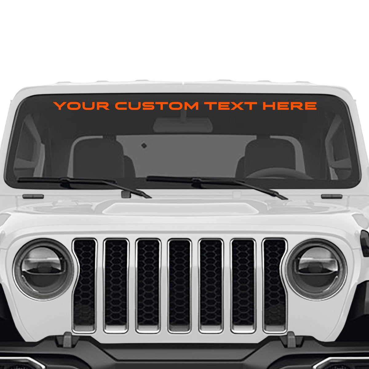 Custom Windshield Banner Decal - Name Your Jeep in 63 Colors