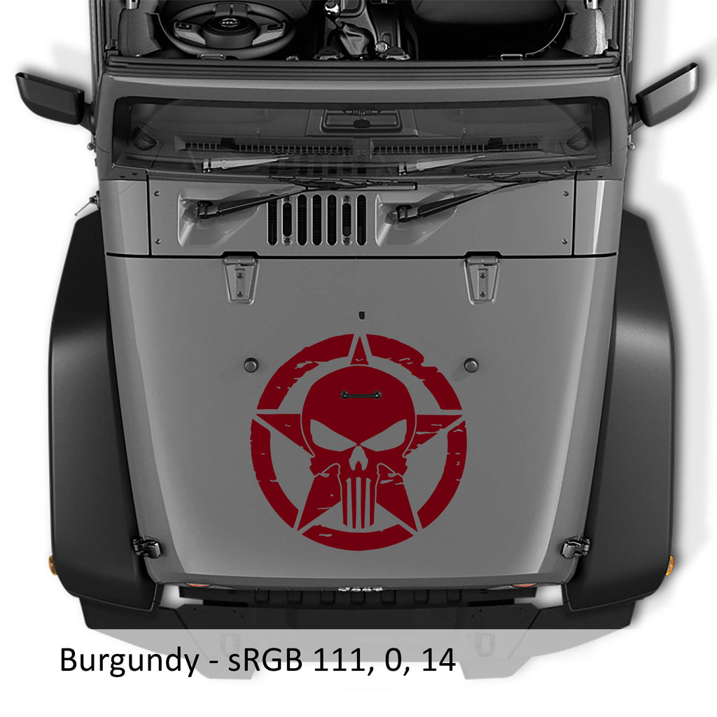 Distressed Punisher Alpha Romeo Military Star Vinyl Decal