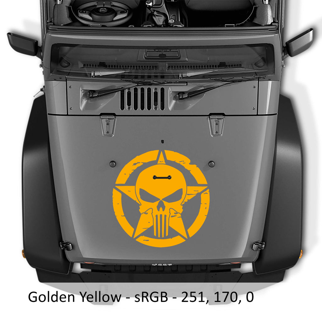 Distressed Punisher Alpha Romeo Military Star Vinyl Decal