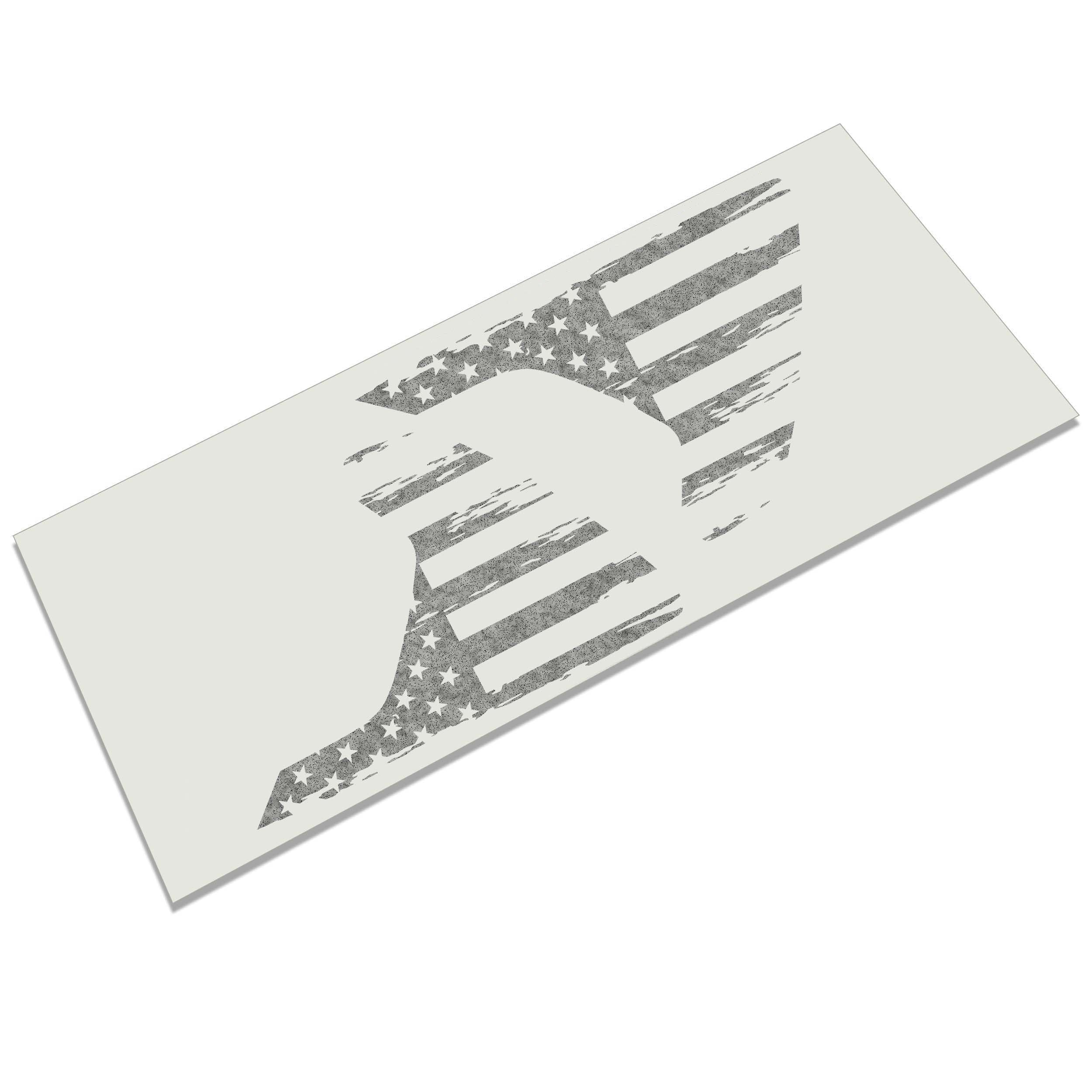 Distressed American flag two piece fender vent vinyl decal set in black for Jeep Wrangler JL Gladiator JT