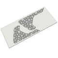 Grey paw print pattern fender vent cling pair shown as die-cut decal cutout on transfer sheet