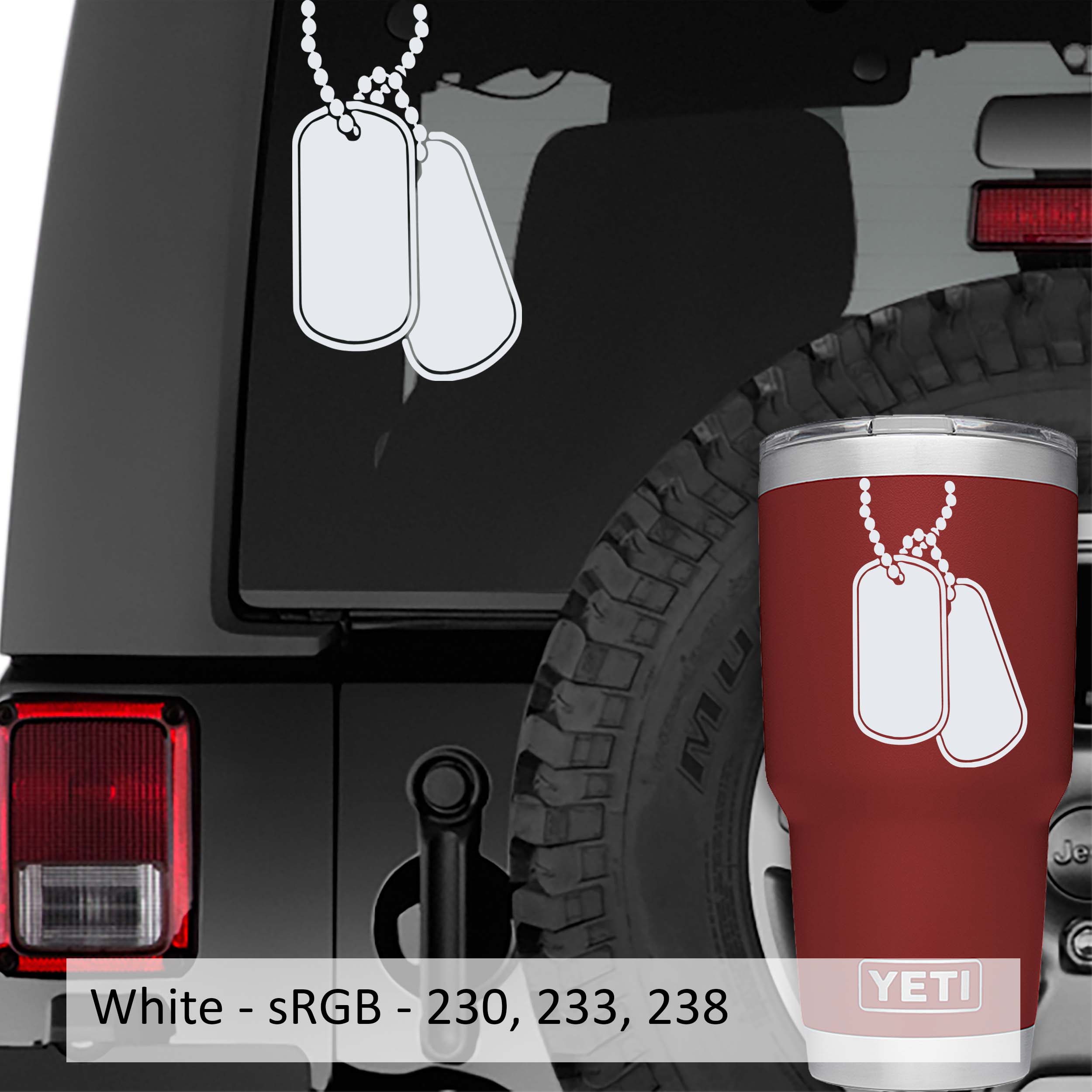 Military Dog Tags Vinyl Decal