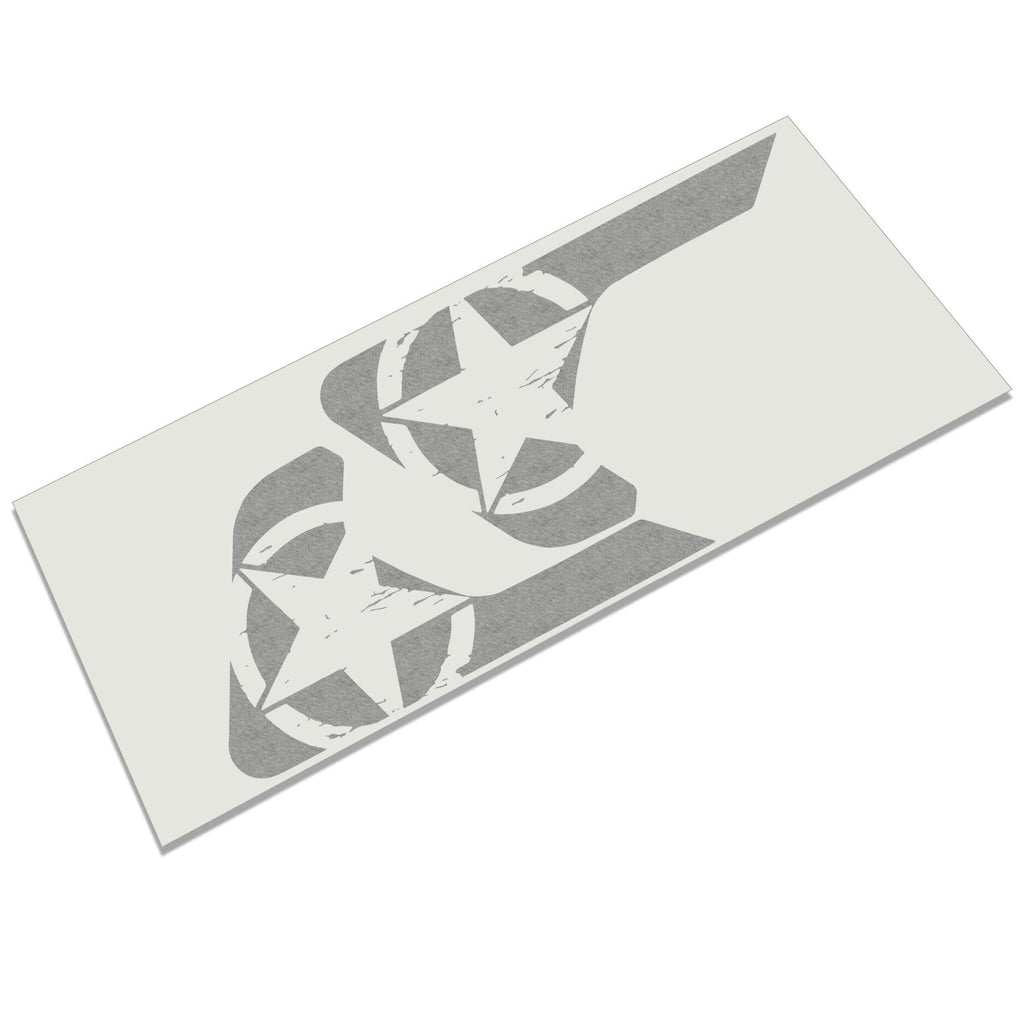 Distressed Alpha Romeo Freedom Star fender vent vinyl decal in black for Jeep Wrangler JL Gladiator JT
