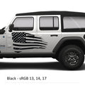 Tattered American Flag Side Body Graphics Kit Vinyl Decal - Fits 2018+ Jeep Wrangler JL/JLU Gladiator JT