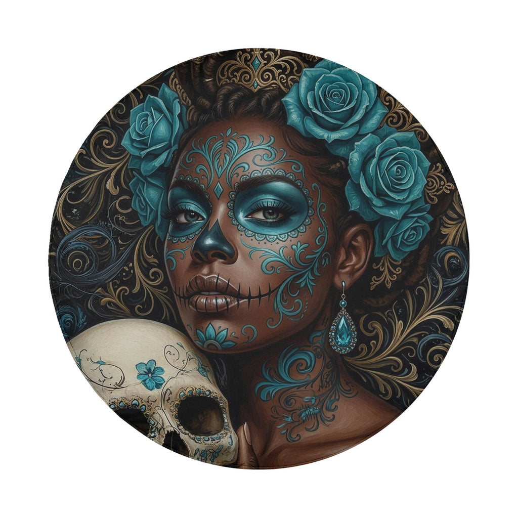 La Reina Dorada Ebony Day of the Dead Queen Spare Tire Cover