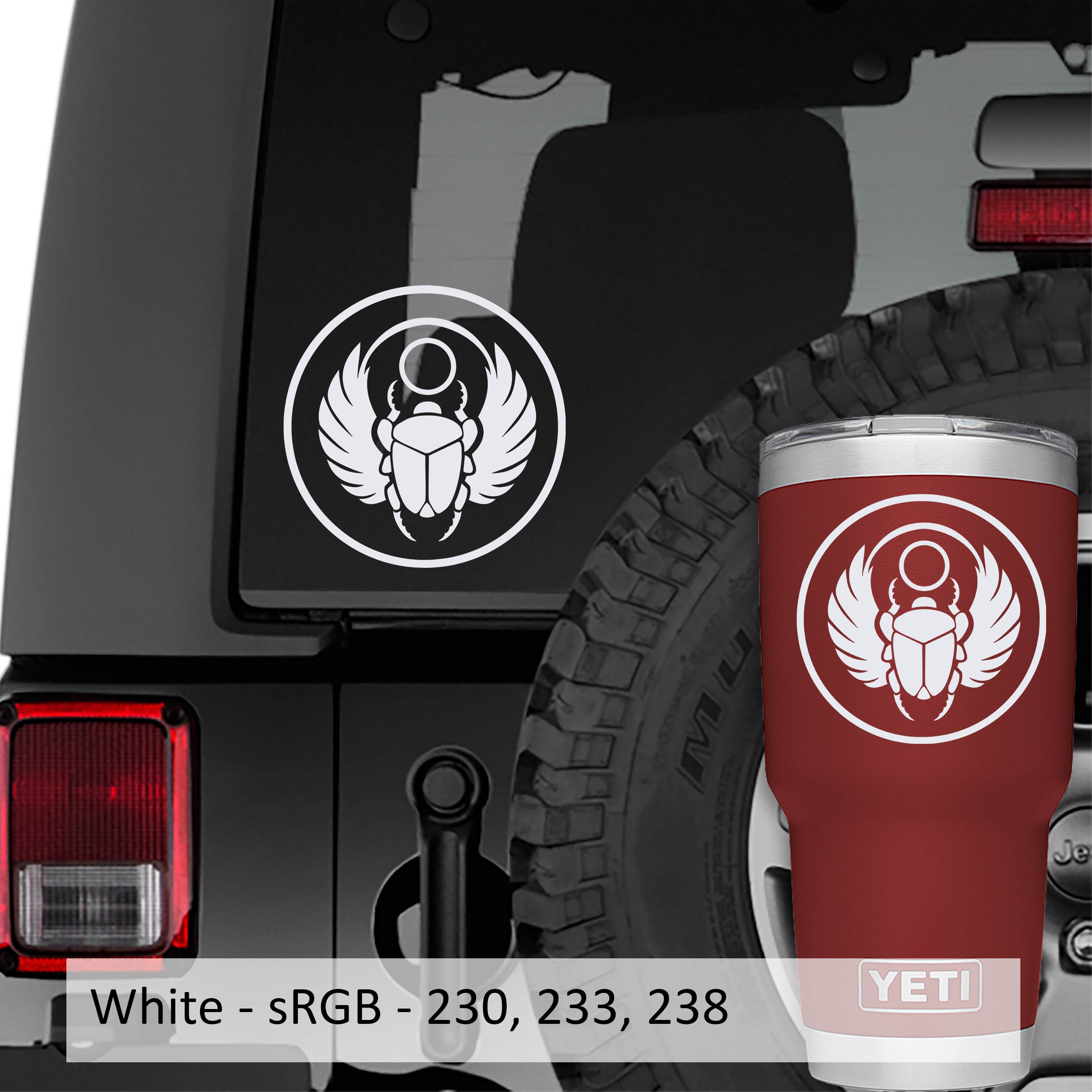 Egyptian Scarab Beetle Vinyl Decal Sticker
