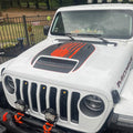 Tattered 2-Layer American Flag Clawed Foot Hood Vinyl Decal - Fits Wrangler 392 & Gladiator Mojave Models