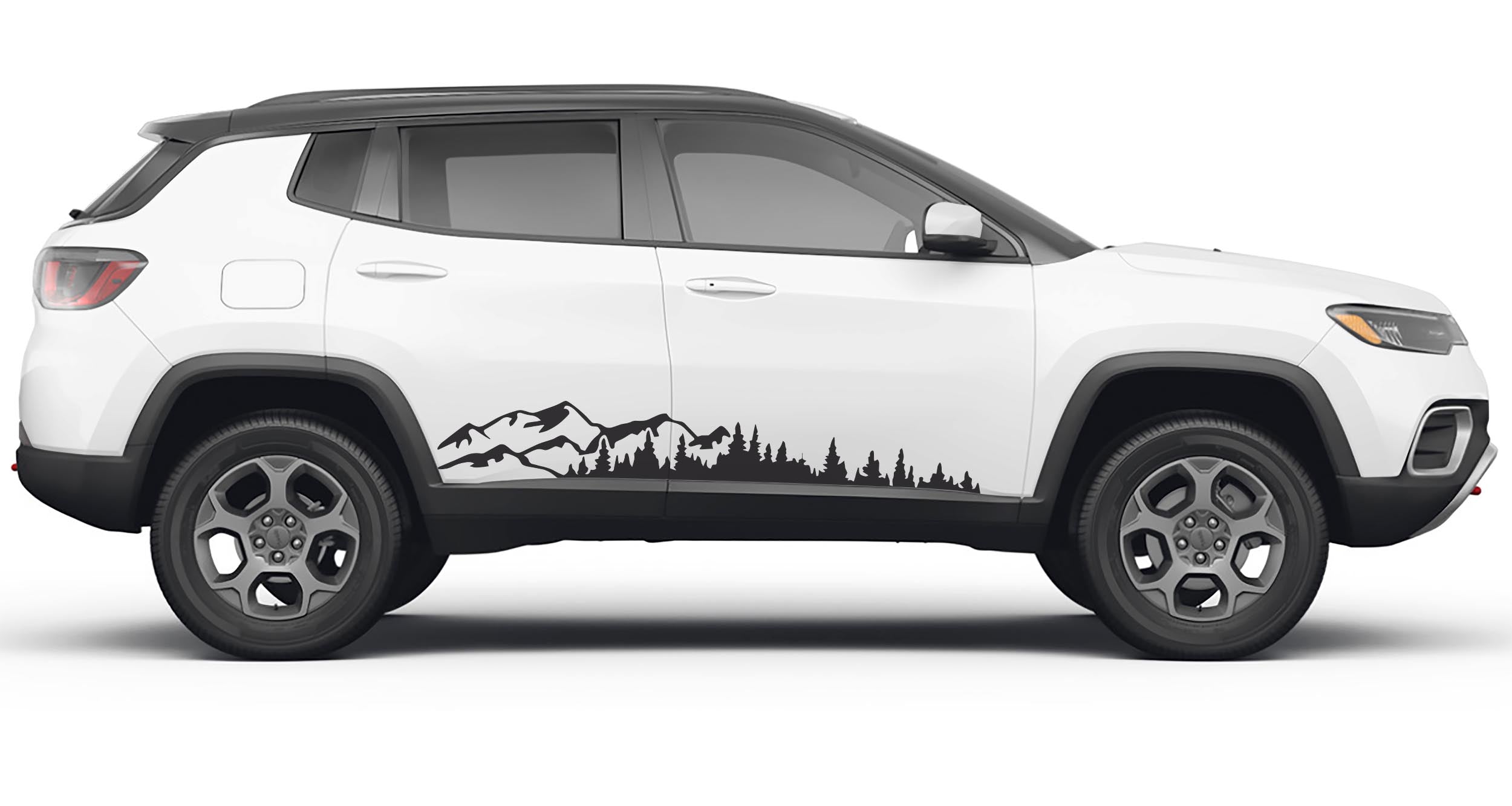 Mountain Forest 2Pcs Side Panel Vinyl Decal Fit 2022 Jeep Compass 2017+