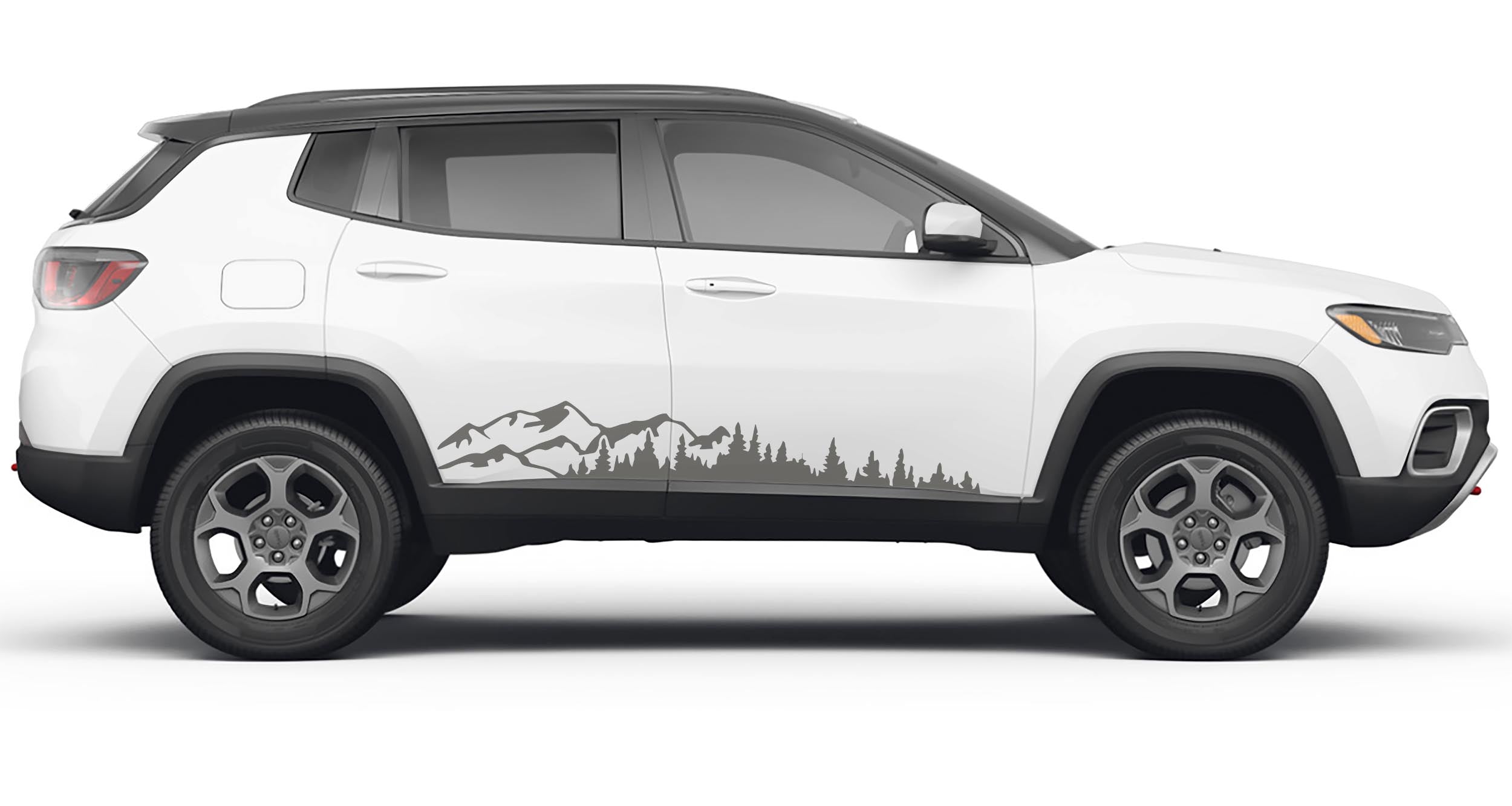 Mountain Forest 2Pcs Side Panel Vinyl Decal Fit 2022 Jeep Compass 2017+