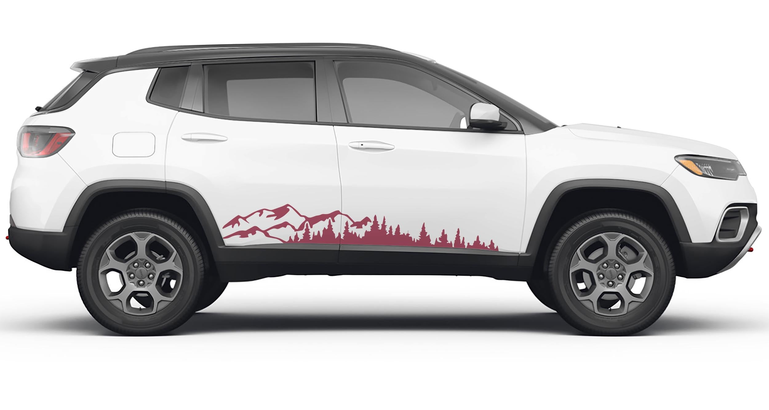 Mountain Forest 2Pcs Side Panel Vinyl Decal Fit 2022 Jeep Compass 2017+