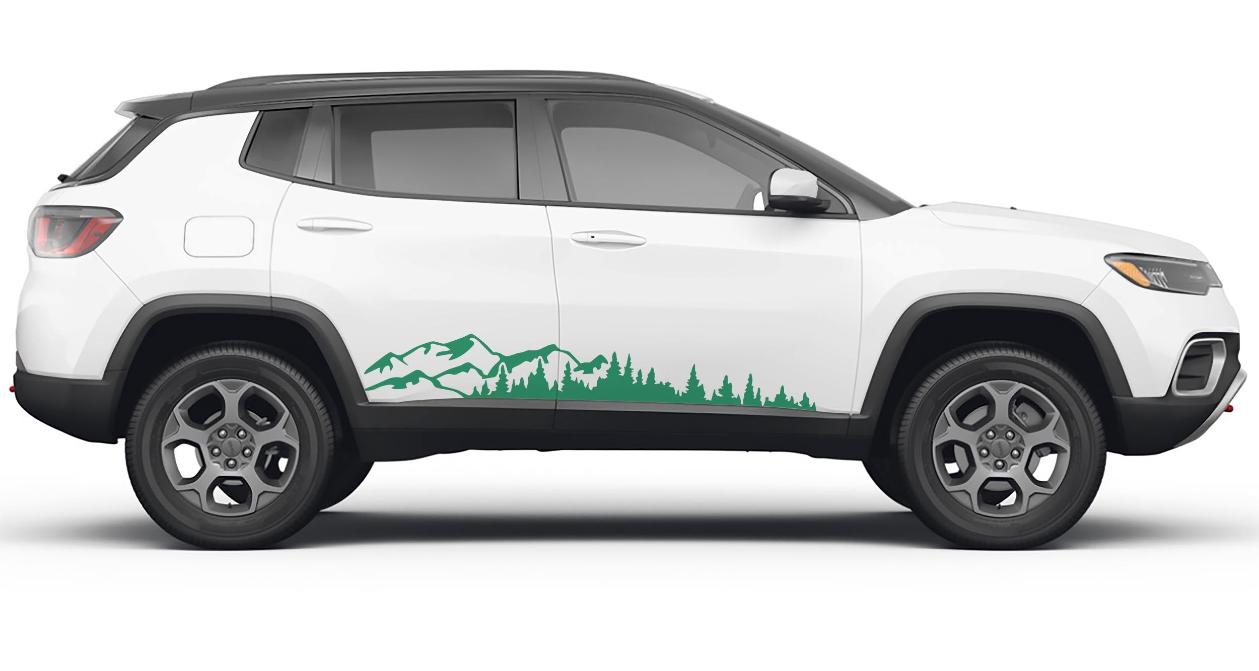 Mountain Forest 2Pcs Side Panel Vinyl Decal Fit 2022 Jeep Compass 2017+