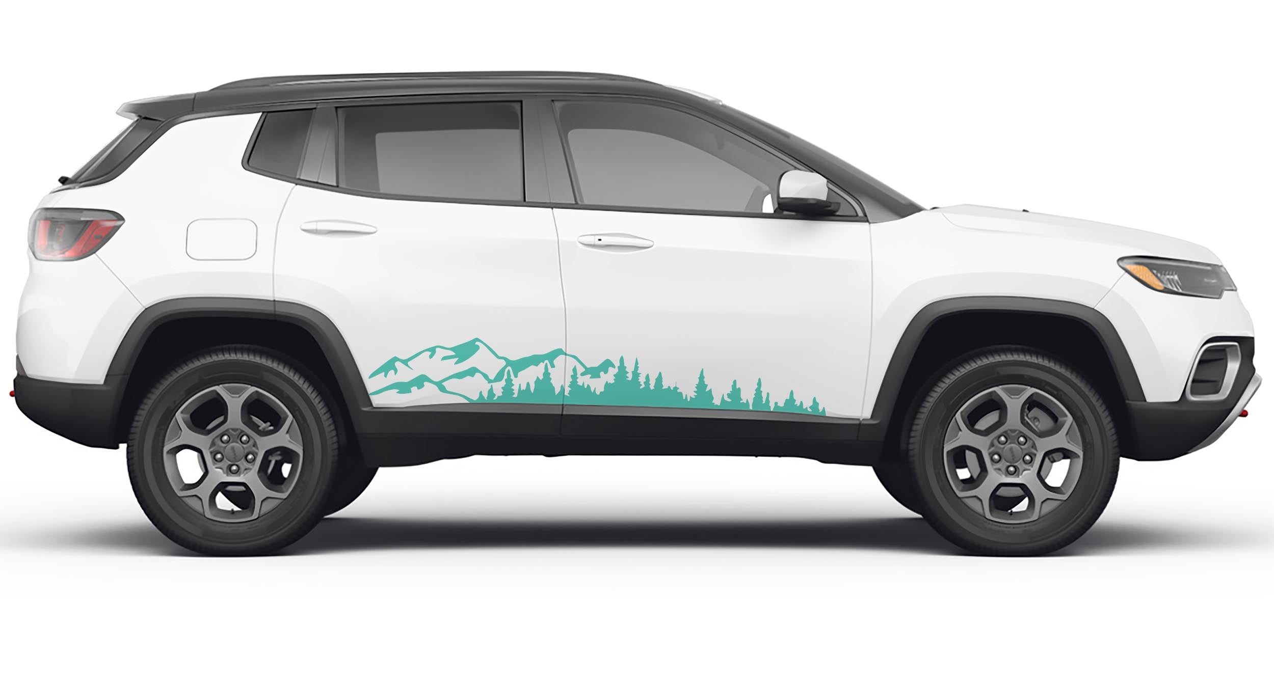 Mountain Forest 2Pcs Side Panel Vinyl Decal Fit 2022 Jeep Compass 2017+